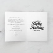 Carte 50 et fabuleux Anniversaire noir et blanc Dinosaur (Intérieur)