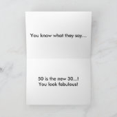 Carte 50 et fabuleux Anniversaire Typographie d'or 50e â (Intérieur)