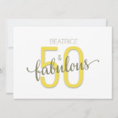 Carte 50 et fabuleux Anniversaire Typographie Or Anniver (Devant)