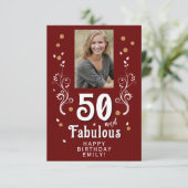 Carte 50 et fabuleux Foliage Rouge 50e anniversaire Phot (Debout devant)