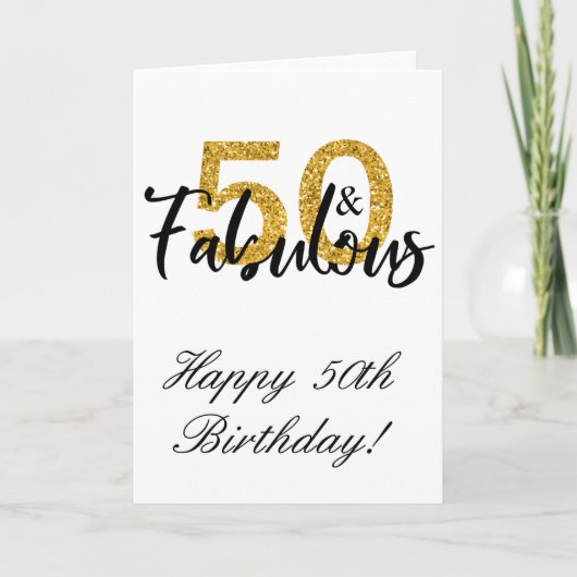 Carte 50 et Fabuleux Joyeux Anniversaire 50 ans (Devant)
