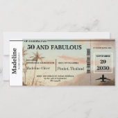 Carte 50 et Fabulous Boarding Pass Anniversaire tropical (Devant)