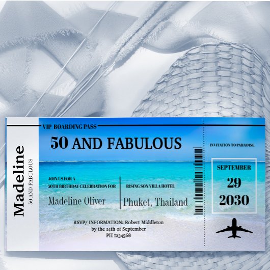 Carte 50 et Fabulous Boarding Pass Destination Anniversa