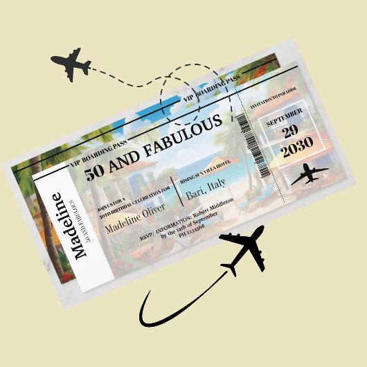 Carte 50 et Fabulous Destination Boarding Pass Anniversa