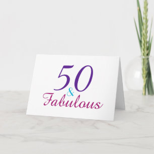 Carte 50 et Fabulous Pink Blue Violet Personnaliser