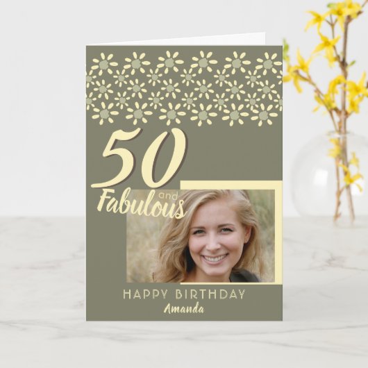 Carte 50 & Fabuleux Daisy Flower Watercolor photo (Fleur jaune)