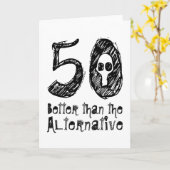 Carte 50 Meilleure que l'alternative 50e anniversaire dr (Fleur jaune)