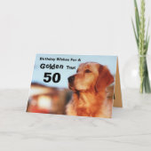 Carte 50e année d'or Anniversaire Golden Retriever (Devant)