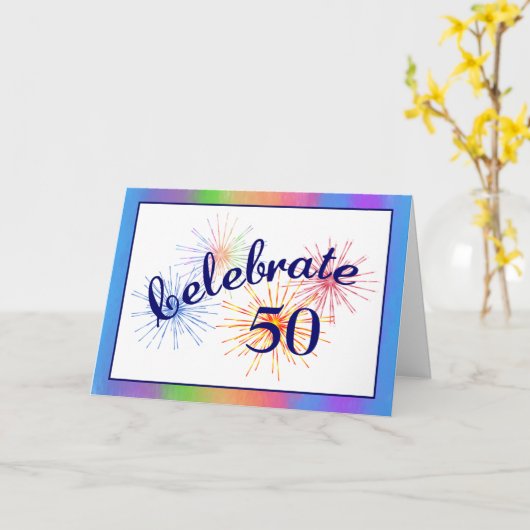 Carte 50e anniversaire (Fleur jaune)