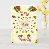 Carte 50e anniversaire (Fleur jaune)