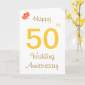 Carte 50e anniversaire (Fleur jaune)