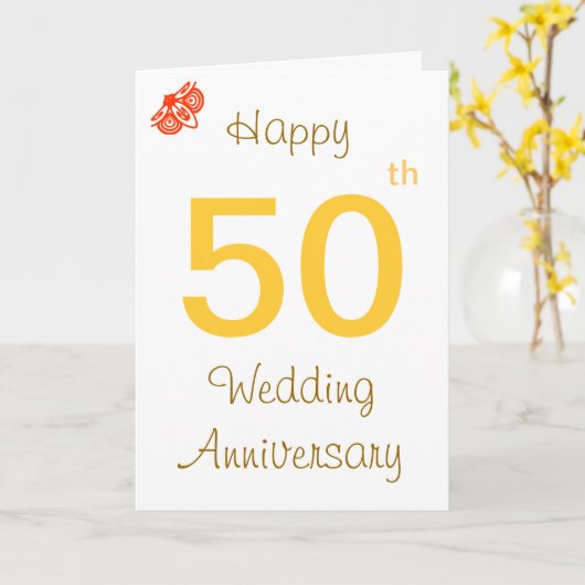 Carte 50e anniversaire (Fleur jaune)