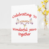 Carte 50e ANNIVERSAIRE (Fleur jaune)