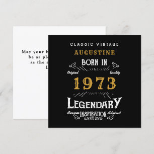Carte 50e anniversaire 1973 Retro Black Gold Greeting