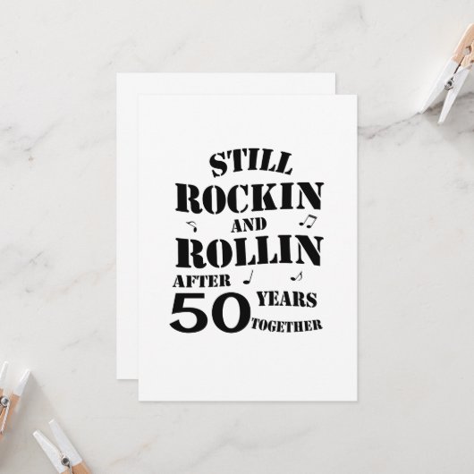 Carte 50e anniversaire - 50 ans Couples (Devant/Arrière en situation)