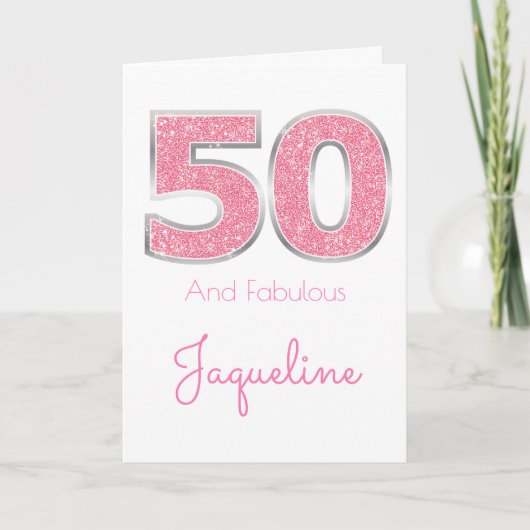 Carte 50e anniversaire 50 et fabuleuse Parties scintilla (Devant)