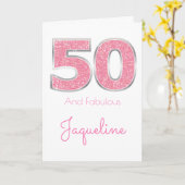 Carte 50e anniversaire 50 et fabuleuse Parties scintilla (Fleur jaune)