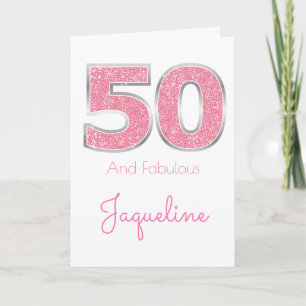 Carte 50e anniversaire 50 et fabuleuse Parties scintilla