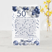 Carte 50e anniversaire 50 raisons Nous vous aimons (Fleur jaune)