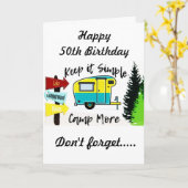 Carte *50e ANNIVERSAIRE* À MON CAMPER FAV (Fleur jaune)
