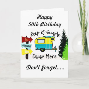 Carte *50e ANNIVERSAIRE* À MON CAMPER FAV