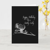 Carte **50e** ANNIVERSAIRE à une * JOLIE DAME* (Fleur jaune)