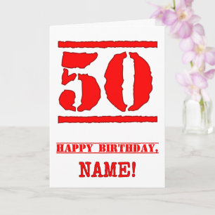 Carte 50e anniversaire : Amusant, Timbre en caoutchouc r