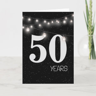 Carte 50e anniversaire avec lumières et étoiles