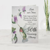 Carte 50e anniversaire Bénédiction Foi Espoir Amour Coup (Devant)