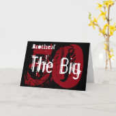 Carte 50e anniversaire, brother, white, black, red. (Fleur jaune)