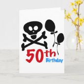 Carte 50e anniversaire Crossbones du crâne (Fleur jaune)