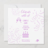 Carte 50e anniversaire CustomName Hot Pink Party Invitat (Dos)