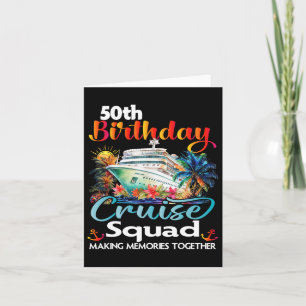 Carte 50e anniversaire de croisière Escouade amis Famill
