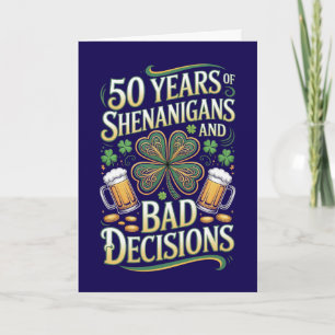 Carte 50e anniversaire de la Saint-Patrick 50 ans