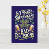 Carte 50e anniversaire de la Saint-Patrick 50 ans (Fleur jaune)
