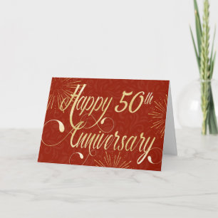 Carte 50e anniversaire de l'employé - Texte Tourbillonna
