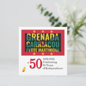 Carte 50e anniversaire de l'indépendance du GRENADIAN 20 (Debout devant)