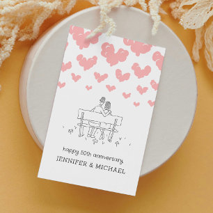 Carte 50e anniversaire de mariage Couple marié coeurs