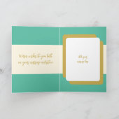 Carte 50e Anniversaire d'or ajouter des noms vert océan (Intérieur)