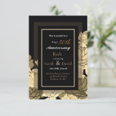 Carte 50e anniversaire d'or, imprimé rose jaune et bronz (Debout devant)