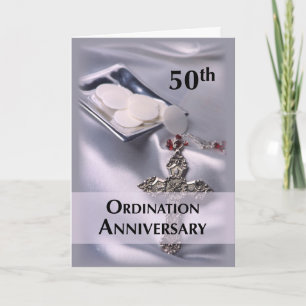 Carte 50e anniversaire d'ordination Félicitations