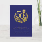 Carte 50e anniversaire d'ordination sacerdotale Or (Devant)