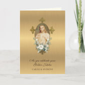 Carte 50e anniversaire du jubilé Mariage catholique Jésu (Devant)