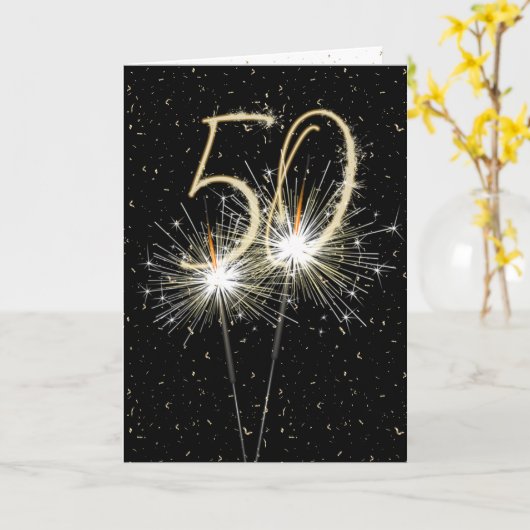Carte 50e anniversaire du mariage (Fleur jaune)