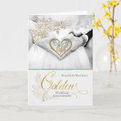 Carte 50e anniversaire du Mariage Années d'or (Fleur jaune)