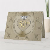 Carte 50e anniversaire du Mariage Diamond Heart Butterfl (Dos)