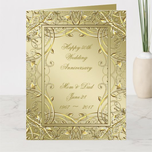 Carte 50e anniversaire du Mariage d'or 8,5x11 (Devant)