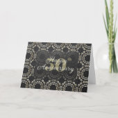 Carte 50e anniversaire du Mariage Gold et Black Happy (Devant)