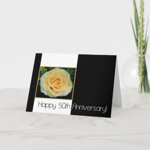 Carte 50e anniversaire du Mariage - Rose jaune