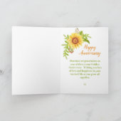 Carte 50e anniversaire du Mariage Tournesol floral (Intérieur)